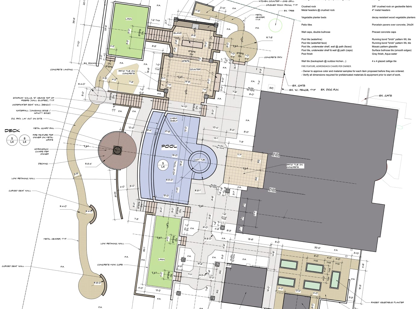 Landscape construction plan for new residence